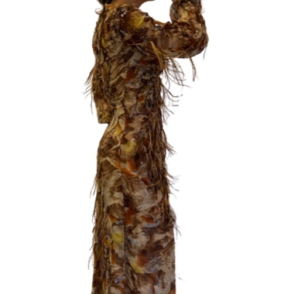 Carolina Herrera Black tie Gown with feather and crystal embellished - Picture 11 of 16